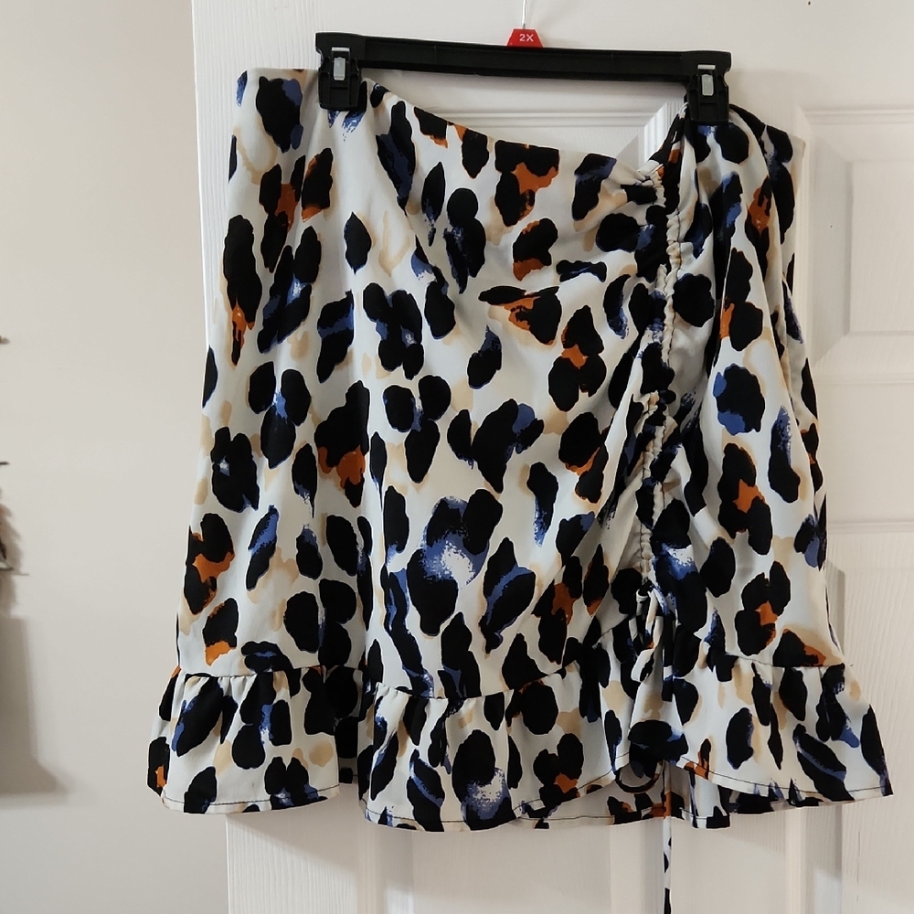 Stylish Leopard Print Ruffle Skirt